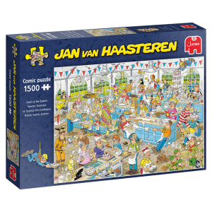 Jan van haasteren puslespil - puslespil med 1000 brikker - lad-os-spille - bagedysten - Clash of the bakers